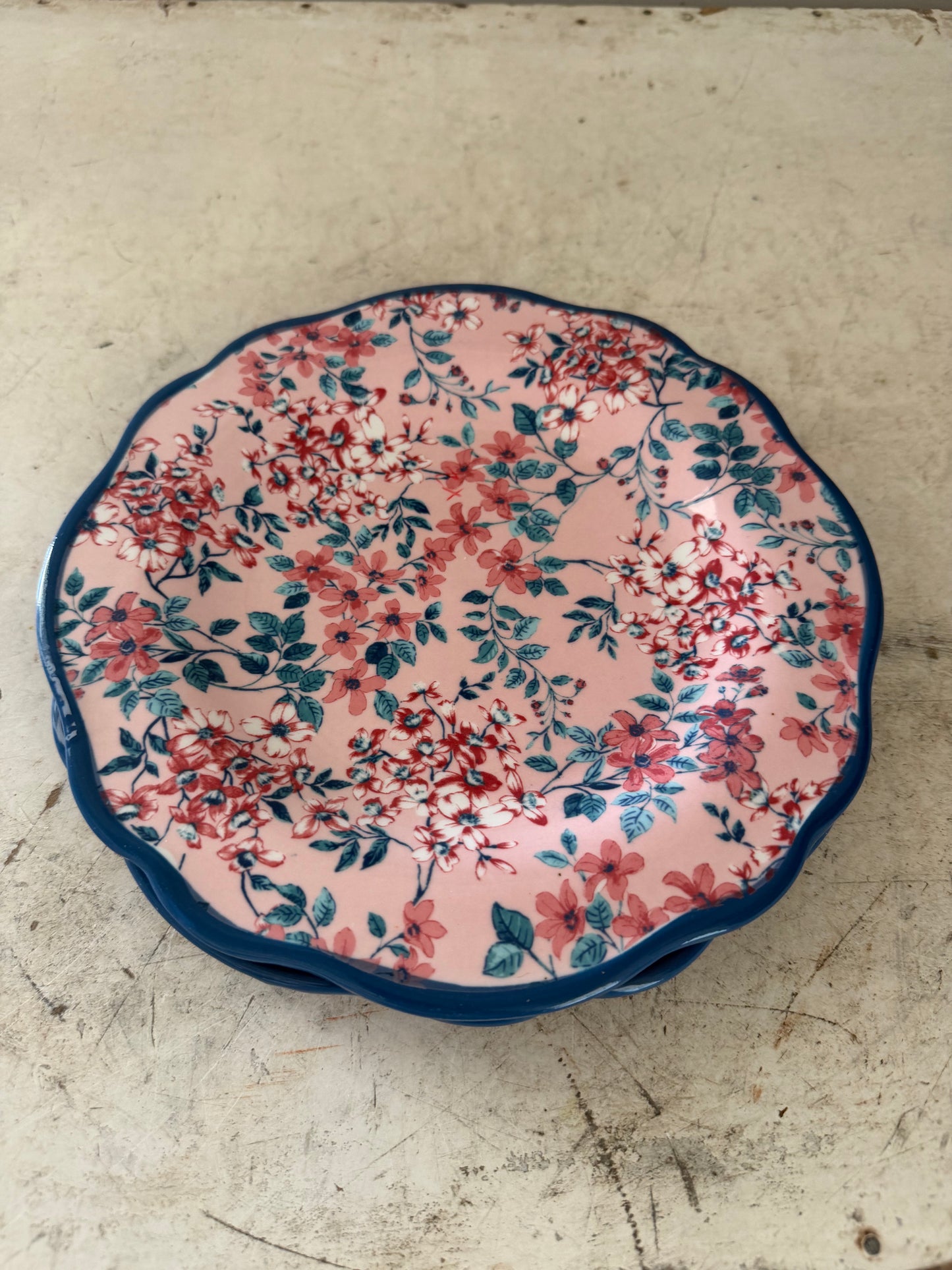 The Pioneer Woman Pretty Posies 8.75" Salad Plate - Blue Floral Stoneware sold individually