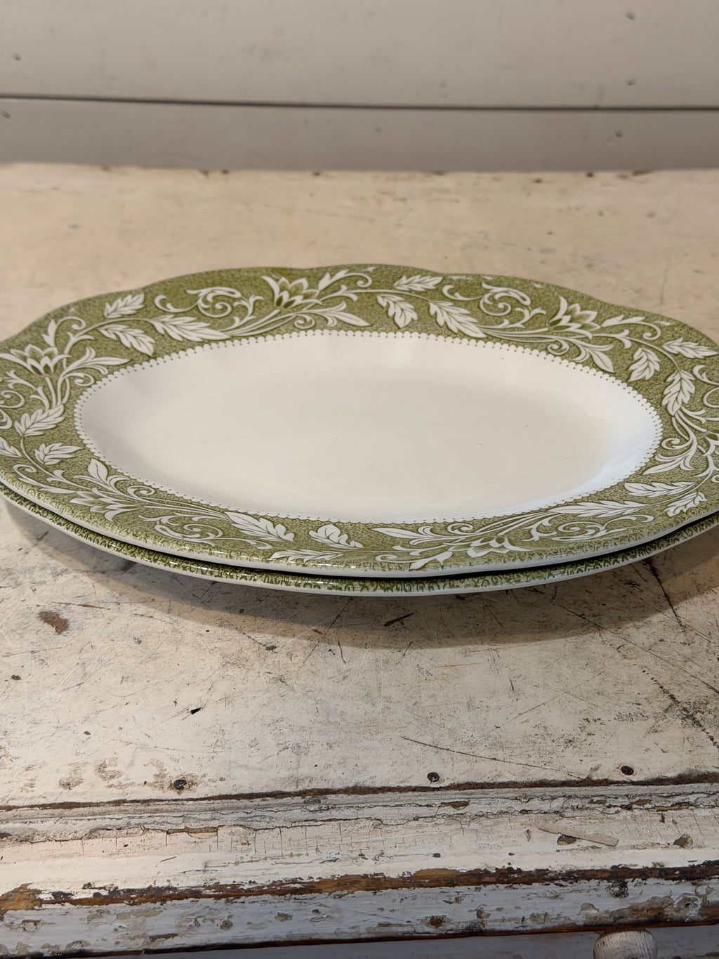 Vintage Ironstone Dishes "Renaissance Green" pattern by J & G Meakin SOLD INDIVIDUALLY