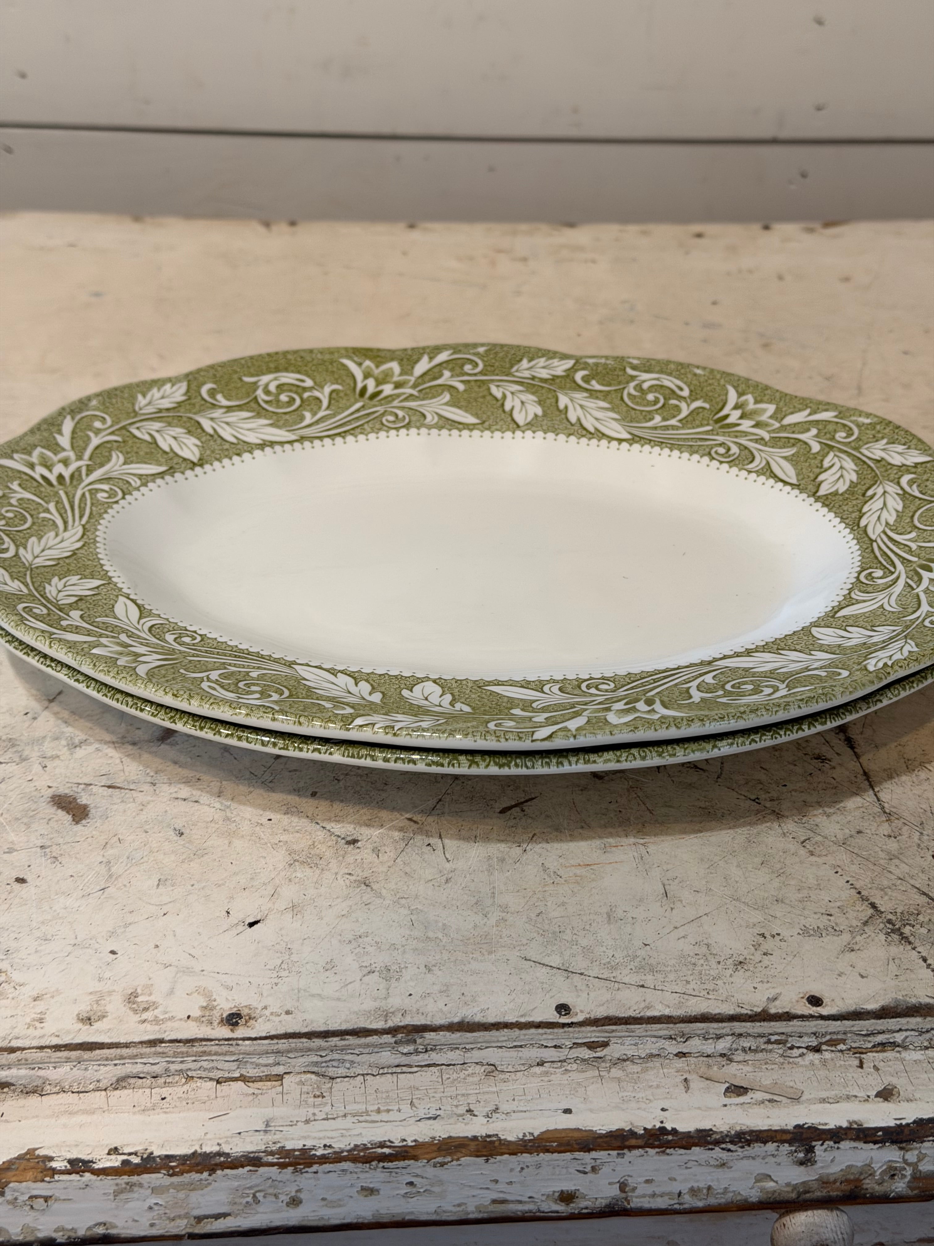 Vintage Ironstone Dishes "Renaissance Green" pattern by J & G Meakin SOLD INDIVIDUALLY