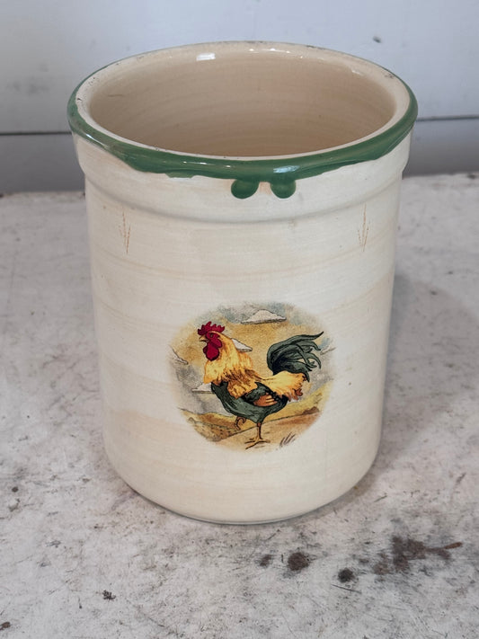 Gibson Rooster utensil holder hand painted