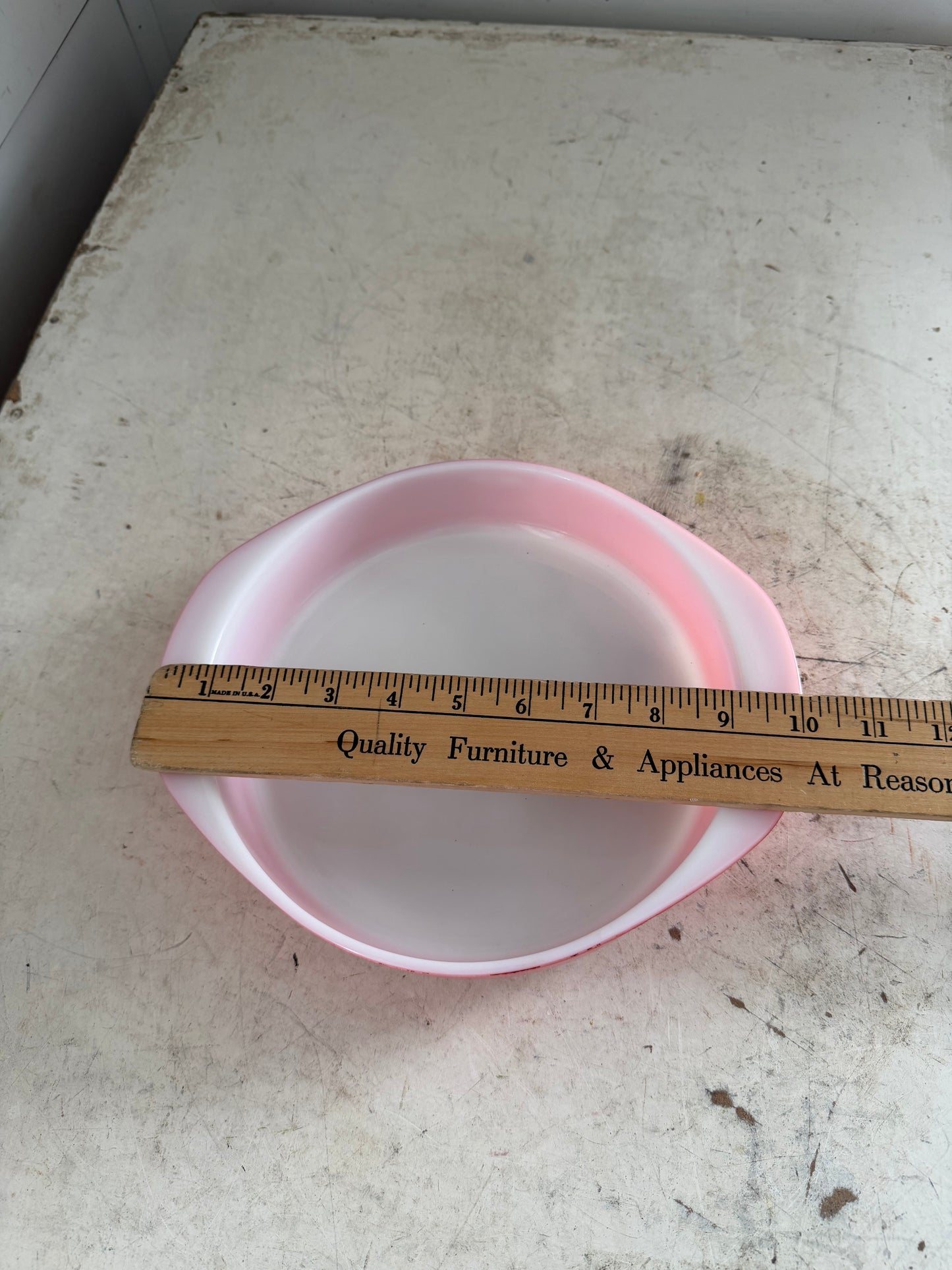 Pyrex Flamingo Pink 8” Round Casserole Dish - Has some wear and light scratches