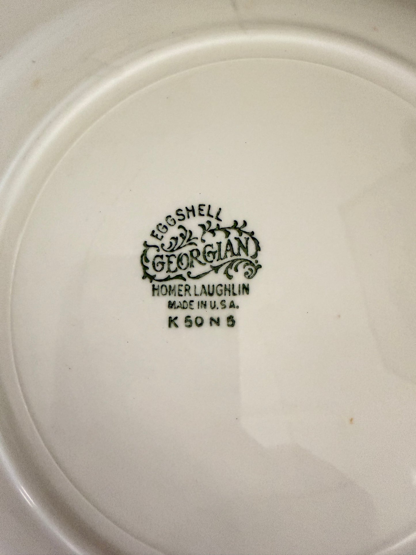 Homer Laughlin Greenbriar dinner plate from the Georgian Eggshell line sold individually