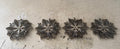 Set of metal glitter, snowflake ornaments
