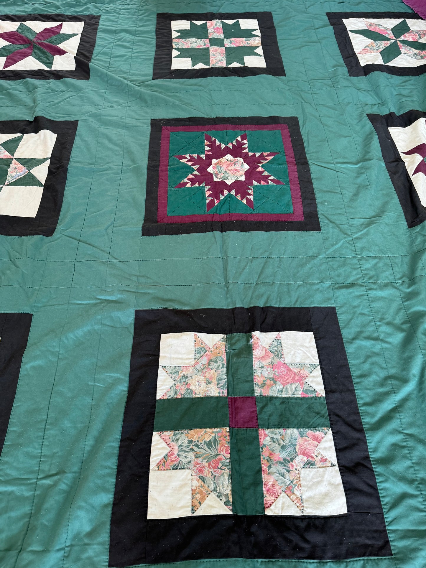King Size Hand Sewn Homemade Quilt