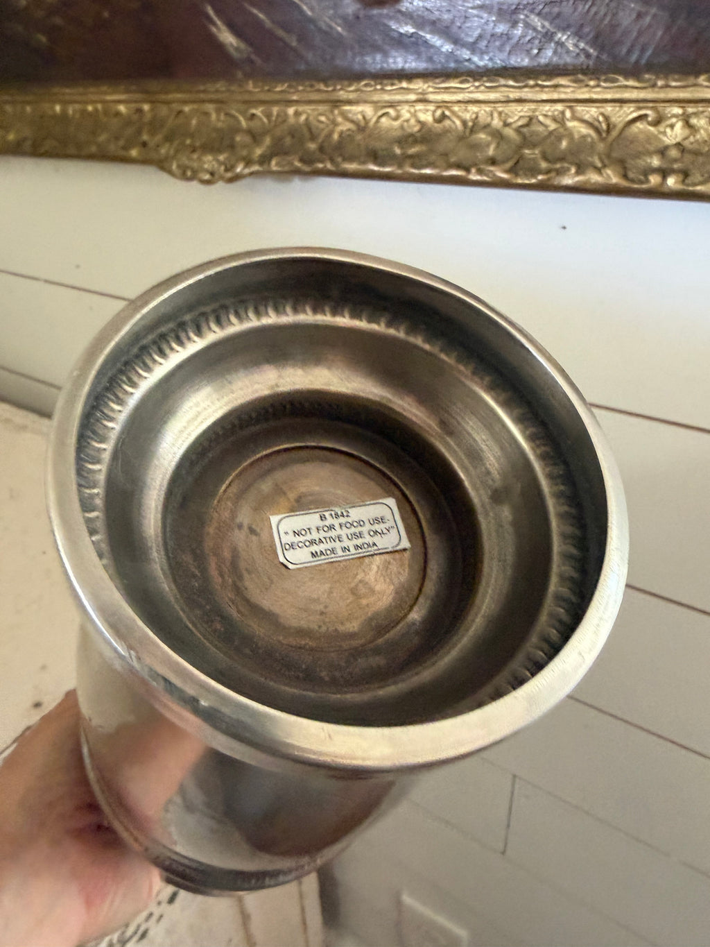 Vintage Metal Pitcher Reproductuon Vase