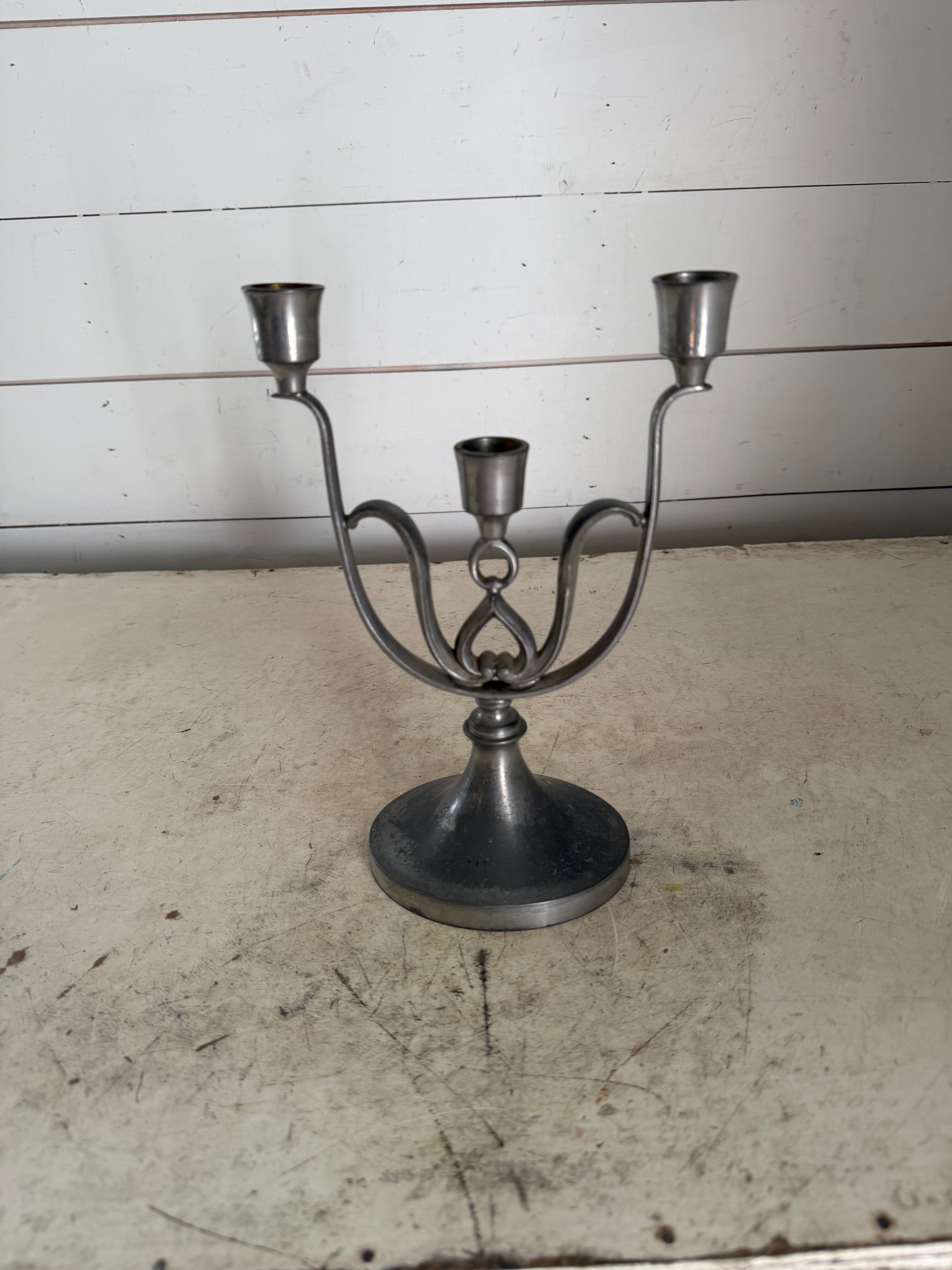 Vintage Pewter Candelabra