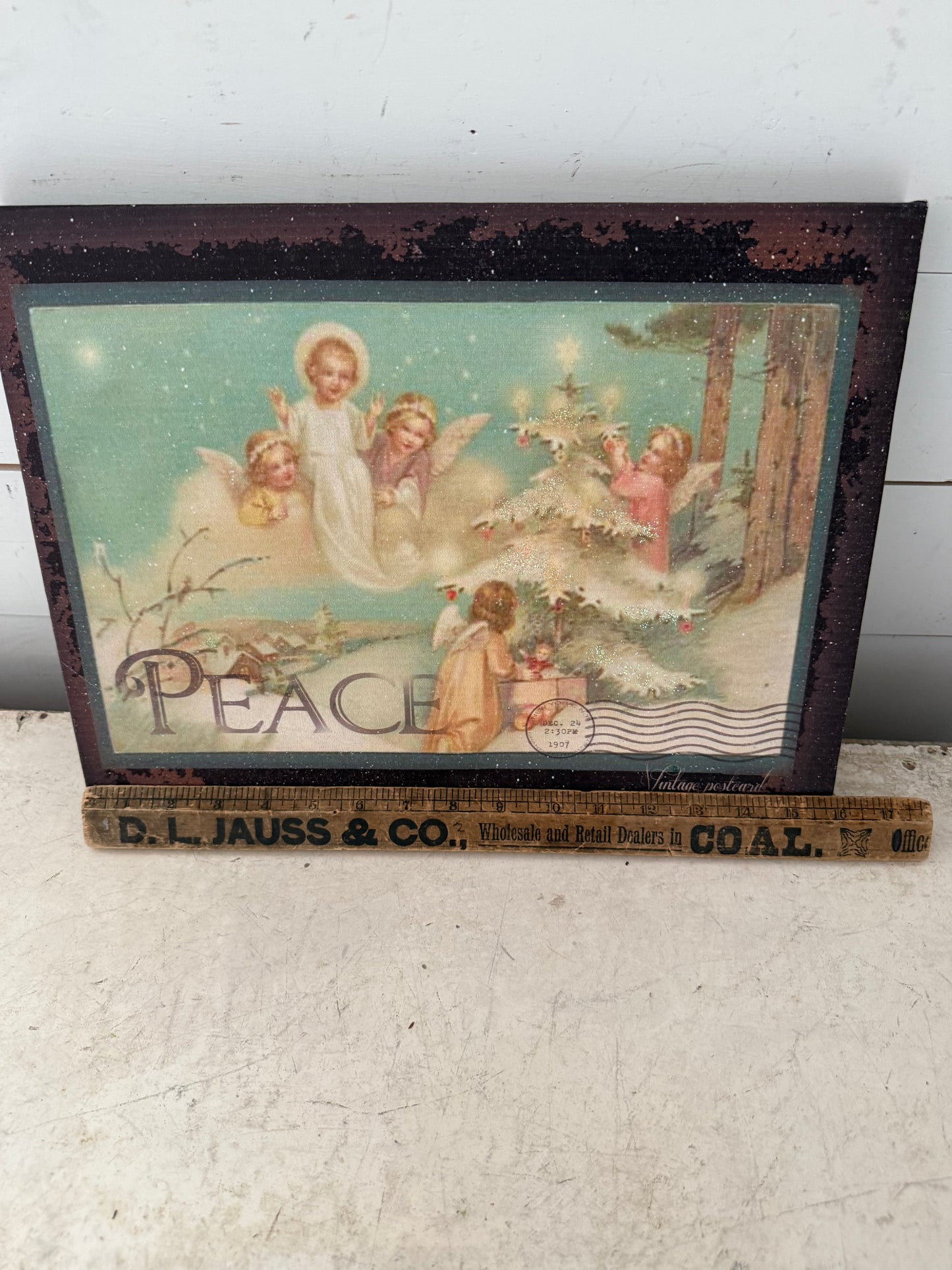 Peace post card print on canvas