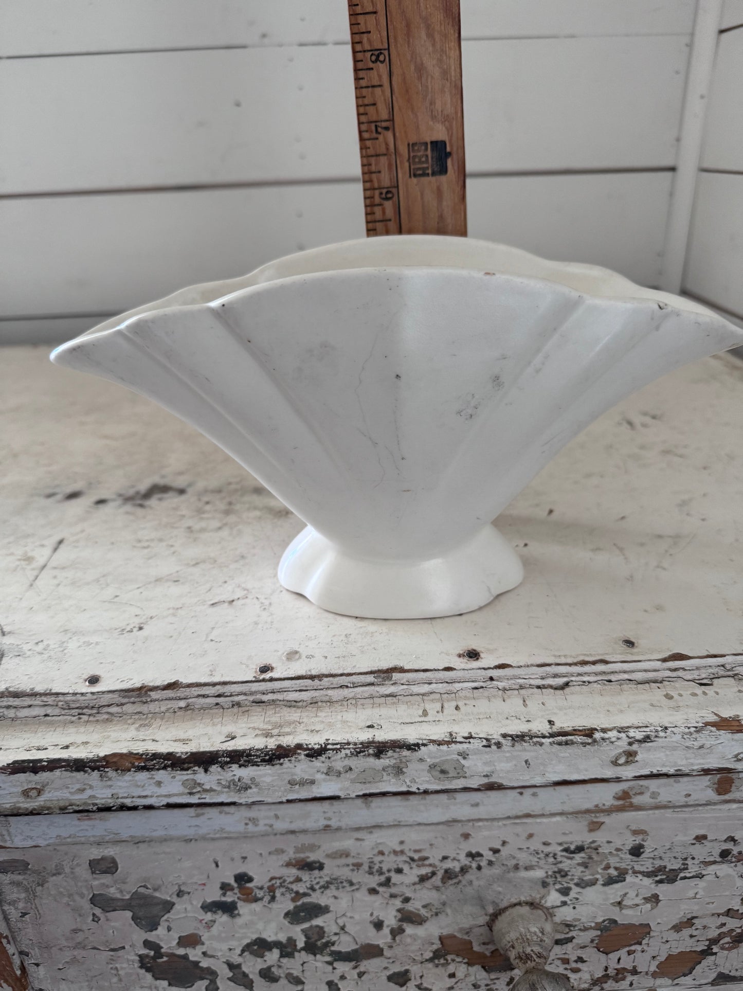 Antique Ironstone Shell Vase