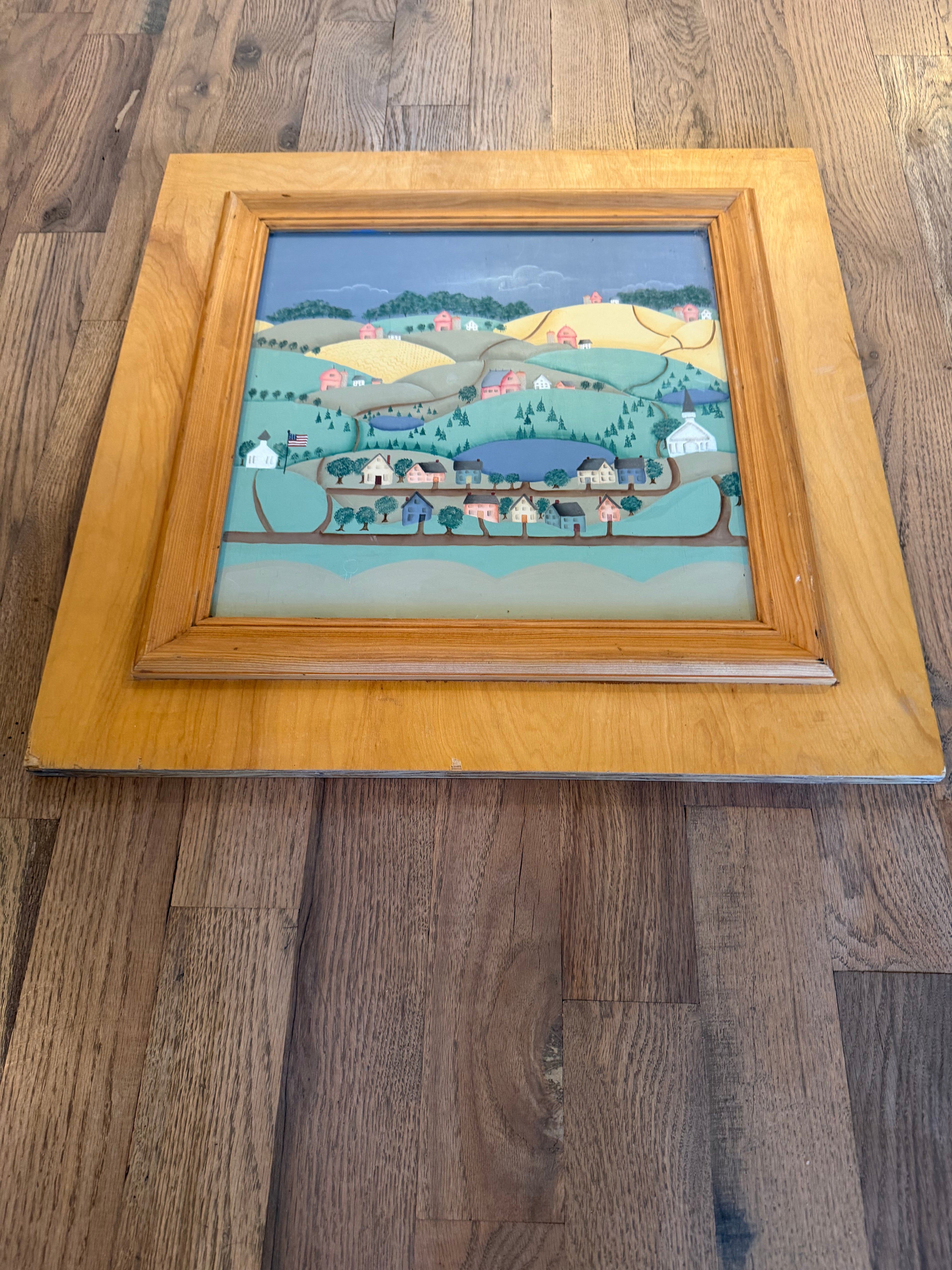 Early American Style Folk Art Of An Industrial Town