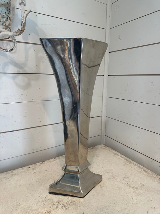 Art Deco Large Polished Aluminum vase