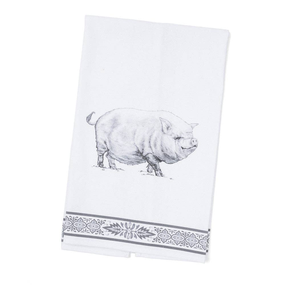 Black & White Emily Tea Towel On Hanger