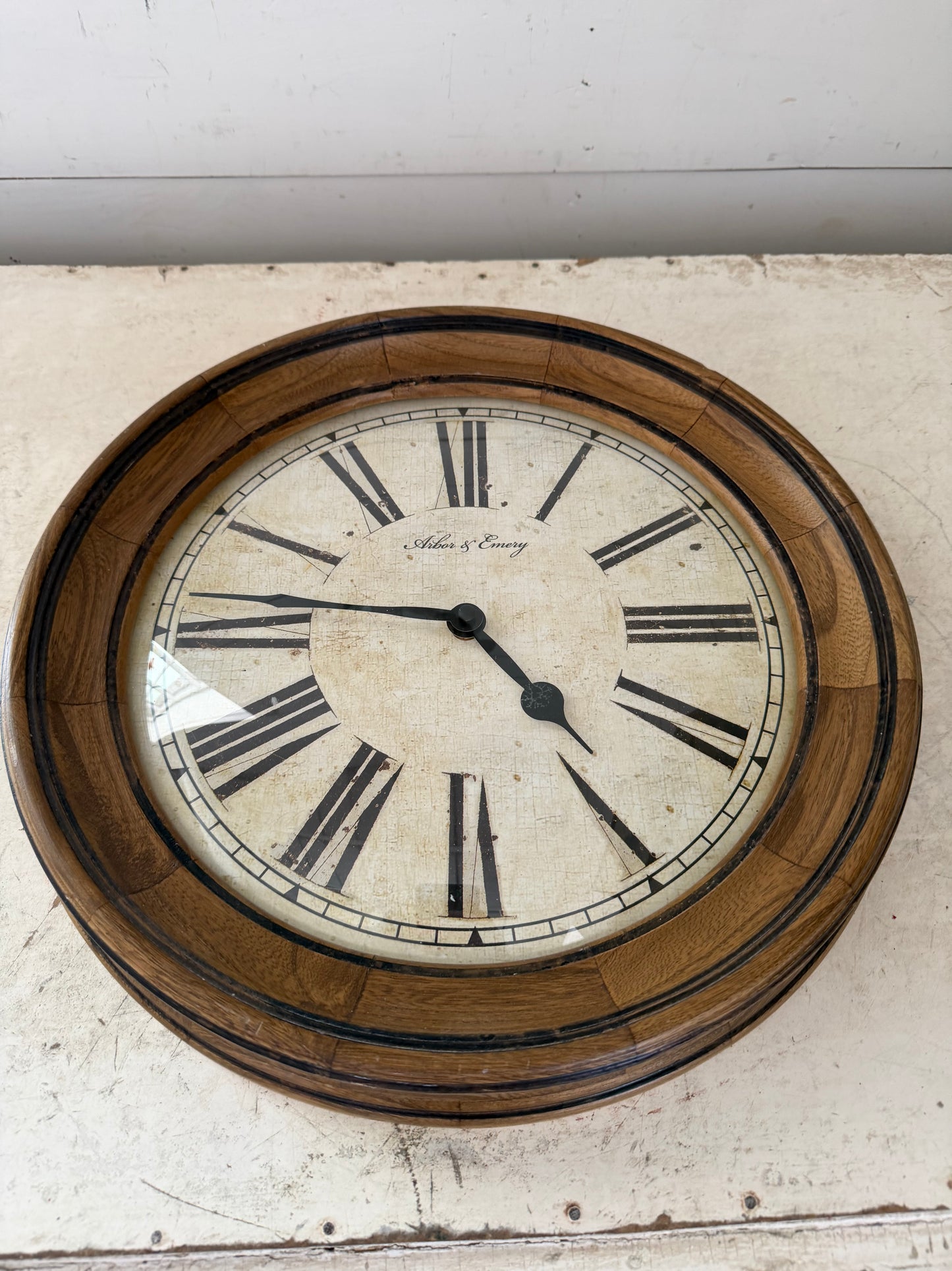 Arbor & Emery vintage-style wall clock with domed glass face