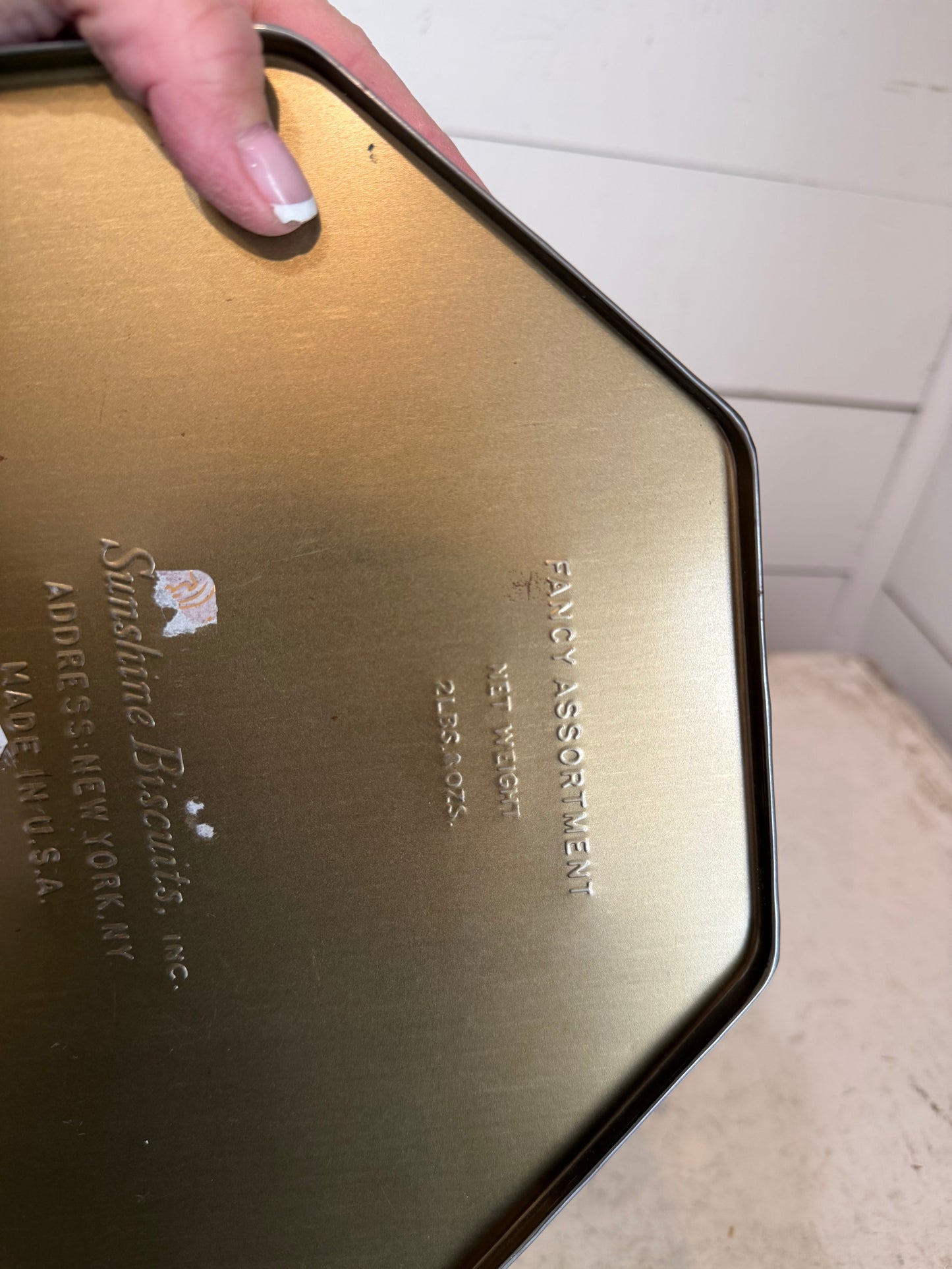 Vintage Sunshine Biscuits octagonal tin.