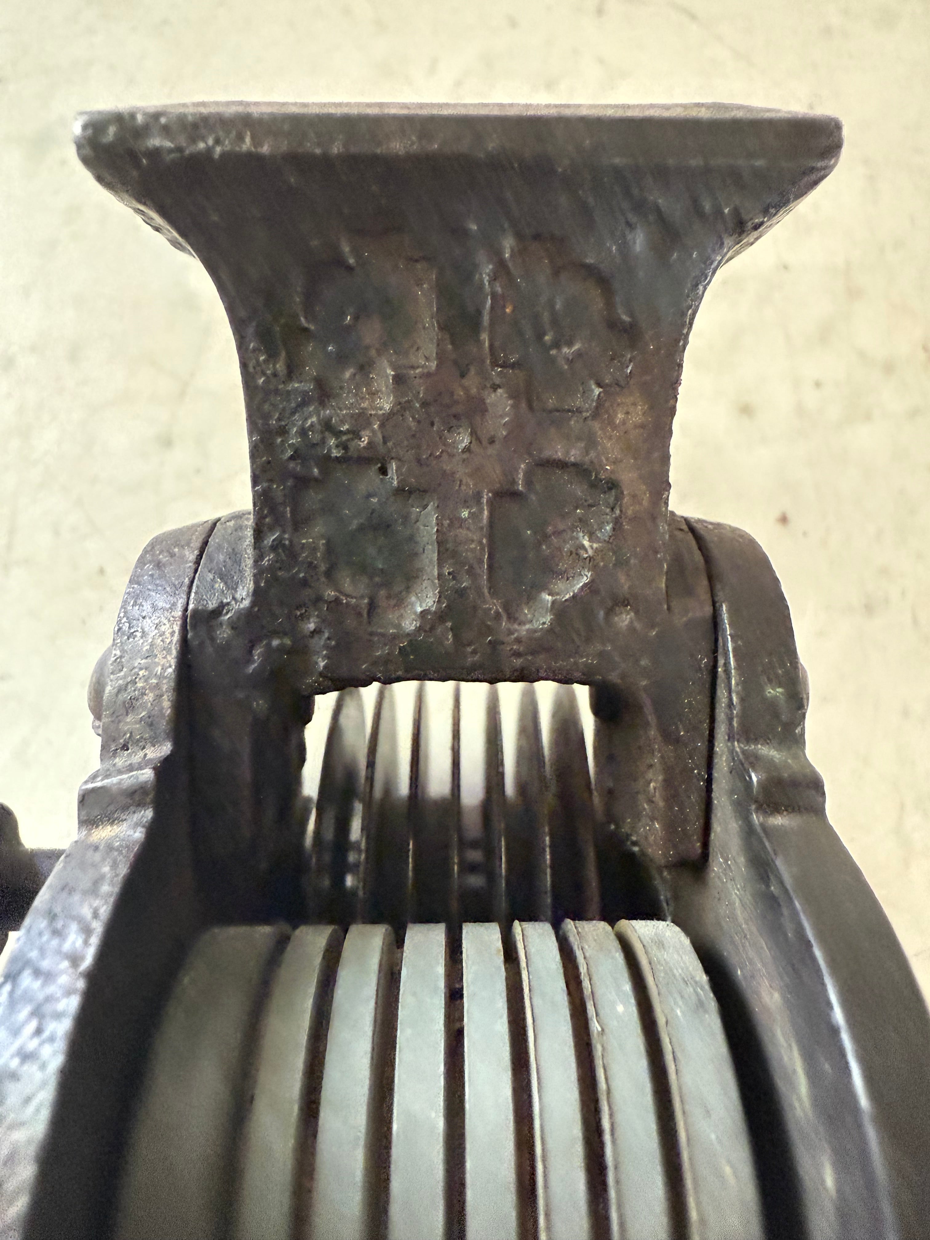Antique Ornately detailed cast Iron bean cutter