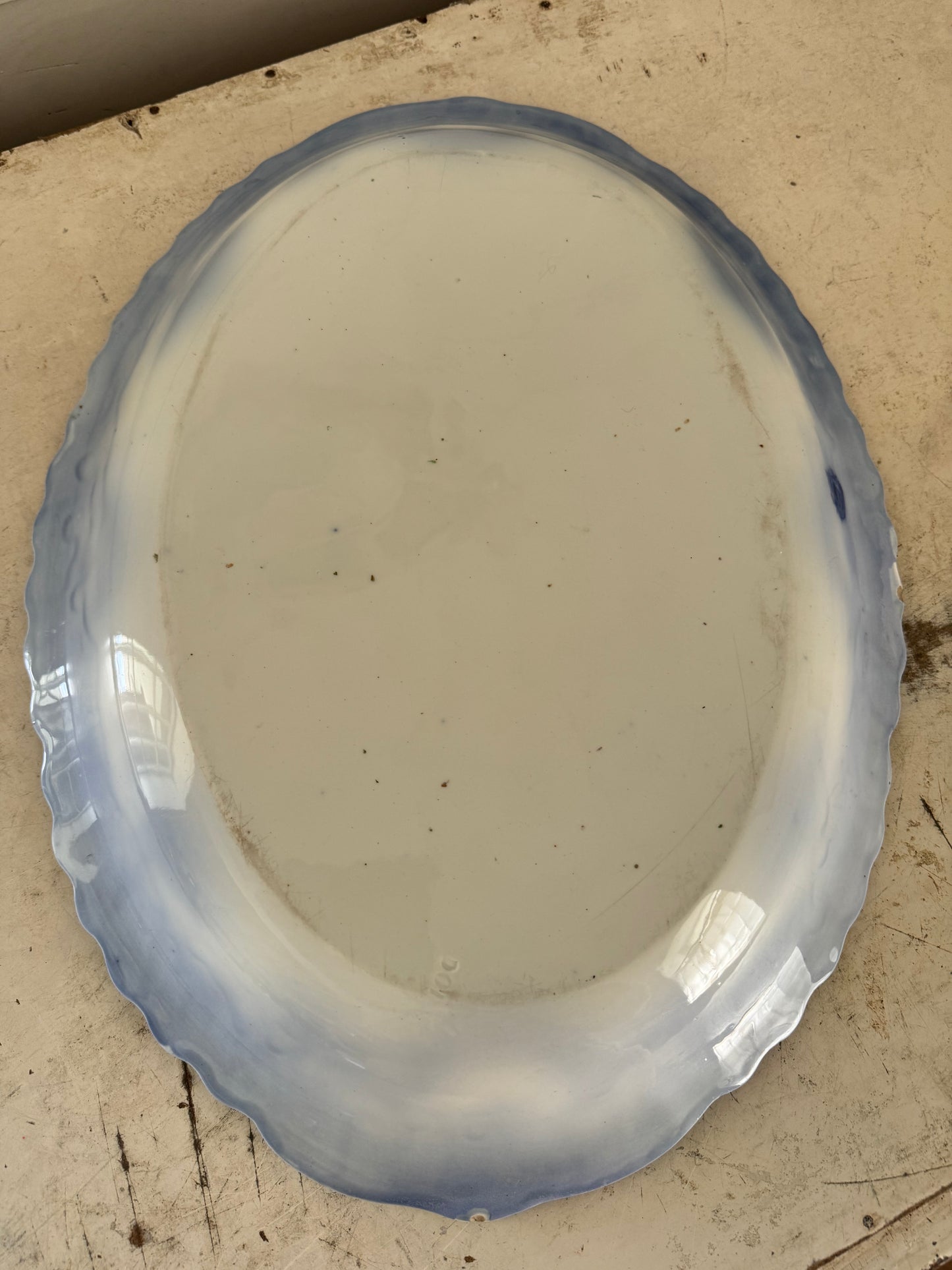 Antique Flow Blue Clifton Ironstone Platter