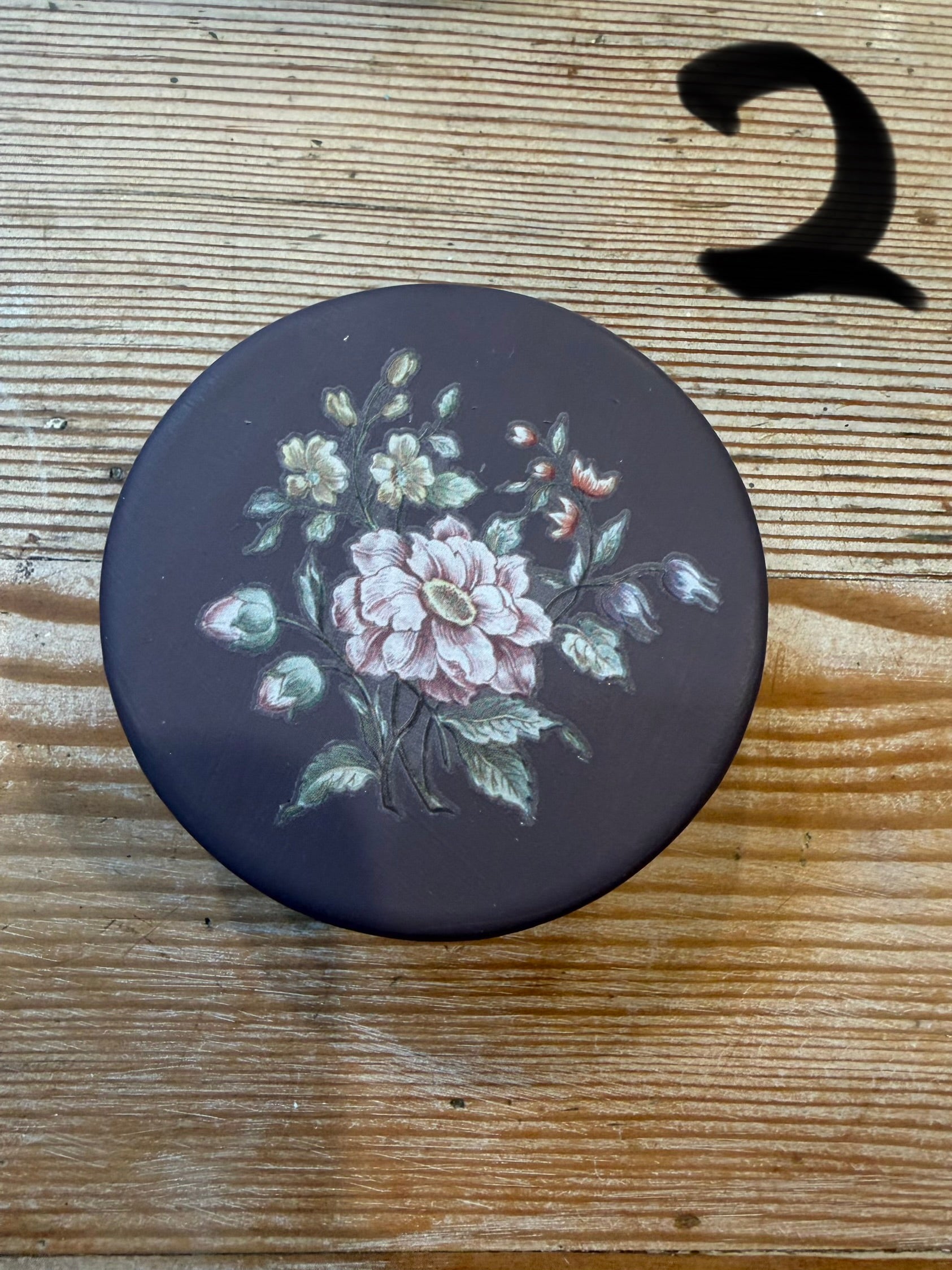3” ceramic Trinket Dishes with IOD Floral Transfers - Sold Individually