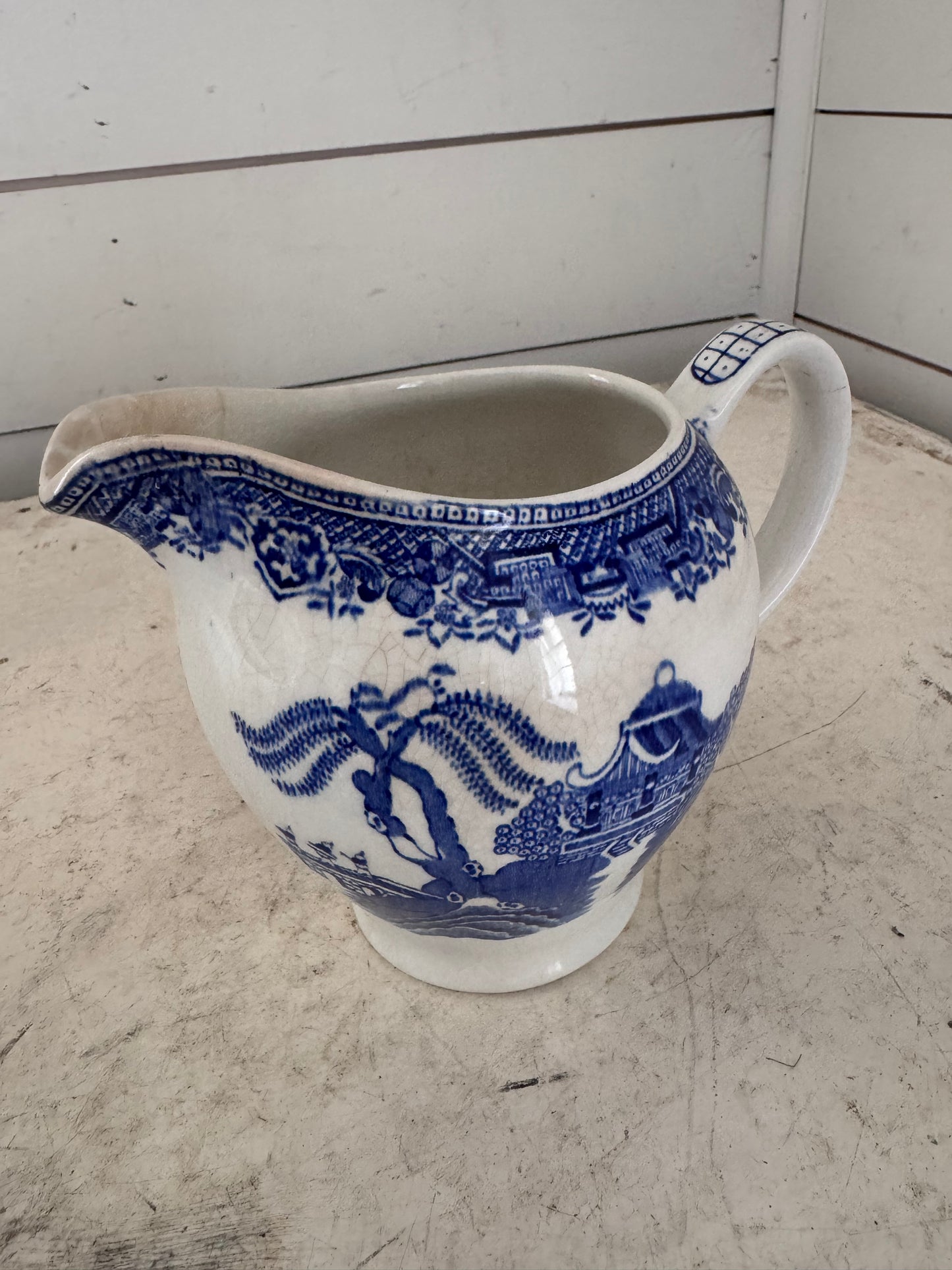 Blue Willow Pitcher by Wood and Sons