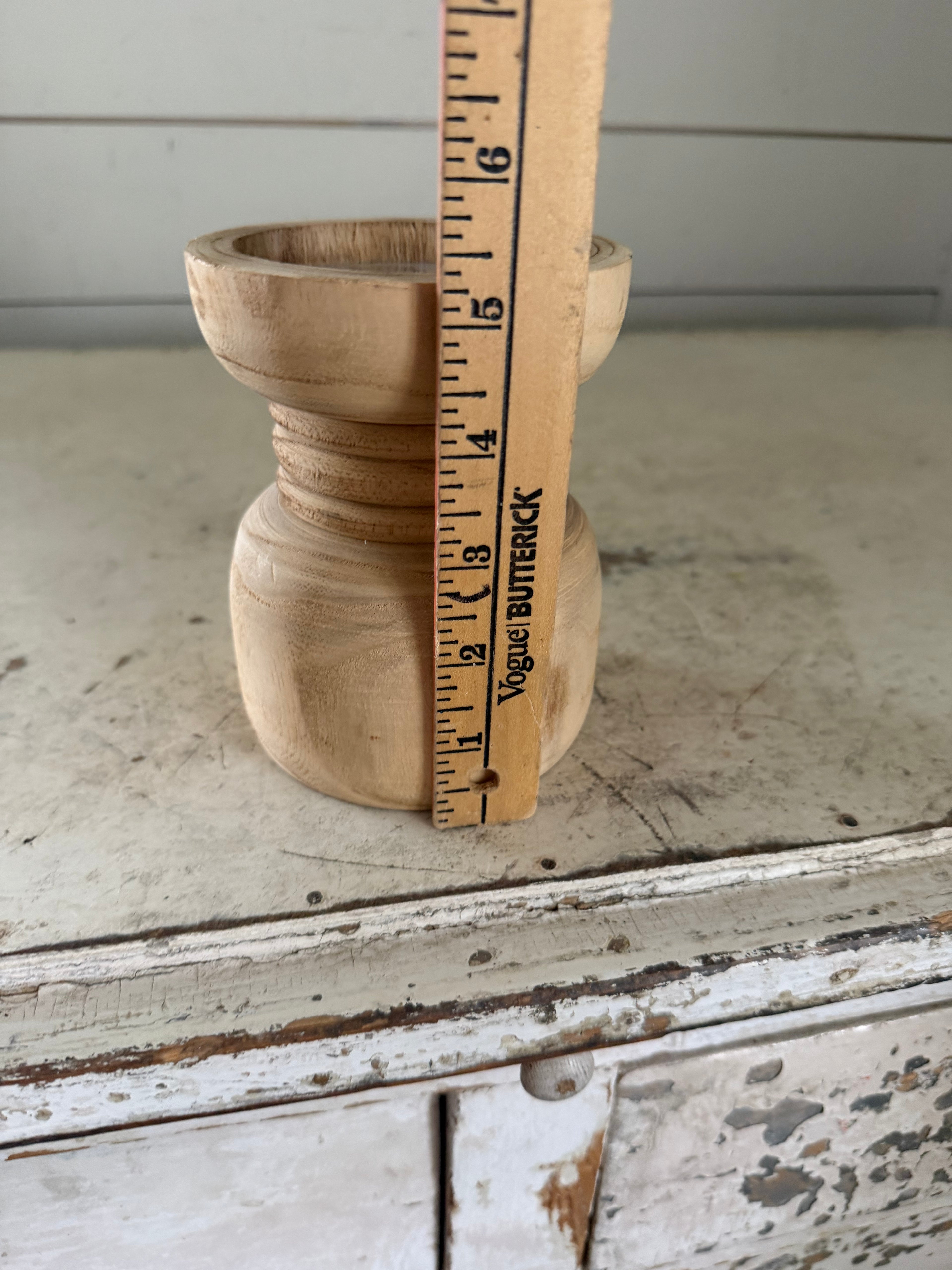Wood candle holder