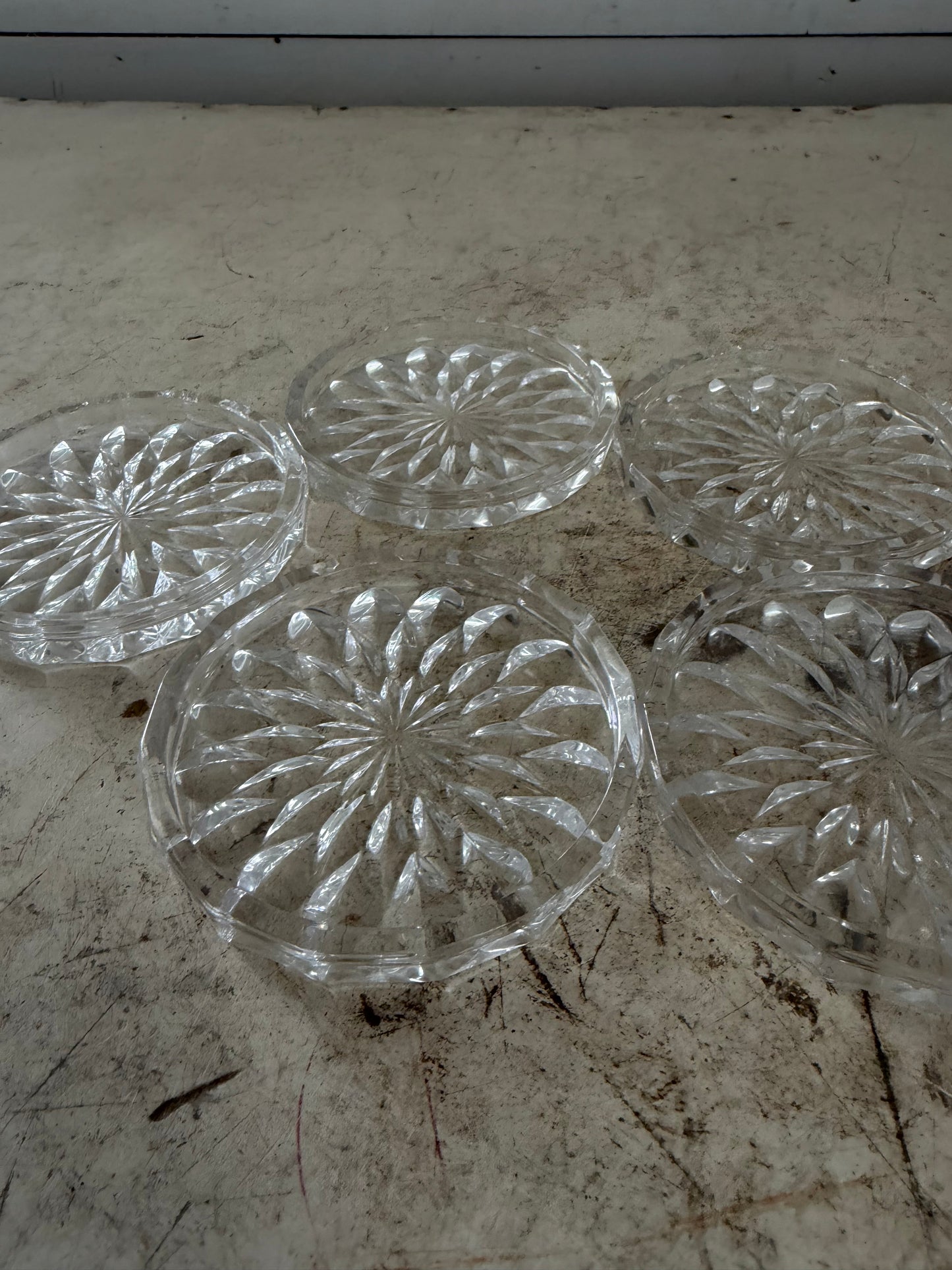 Vintage starburst glass coasters set