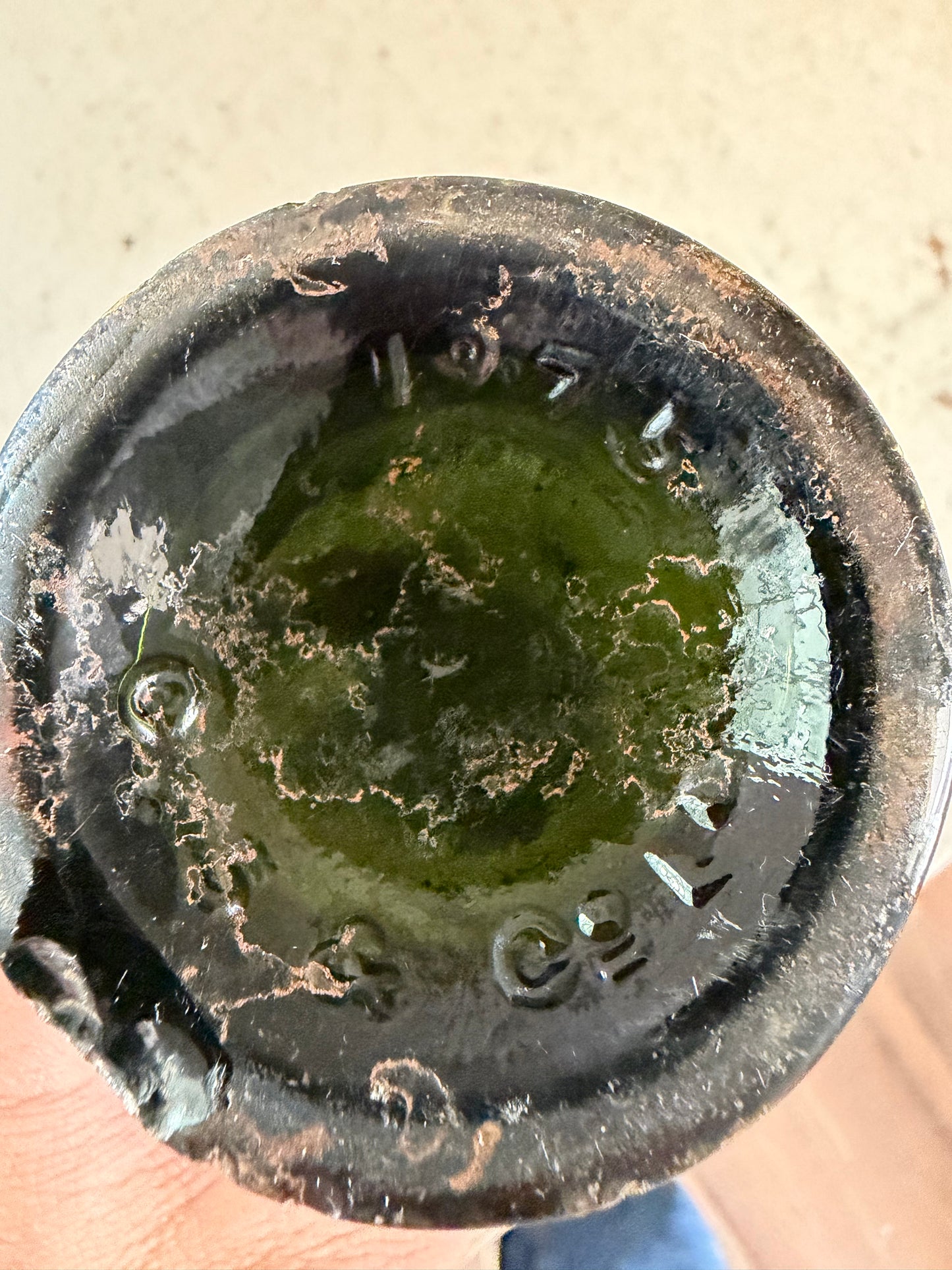 Antique Bottle dark green glass from Greenall Whitley & Co. of Warrington, England