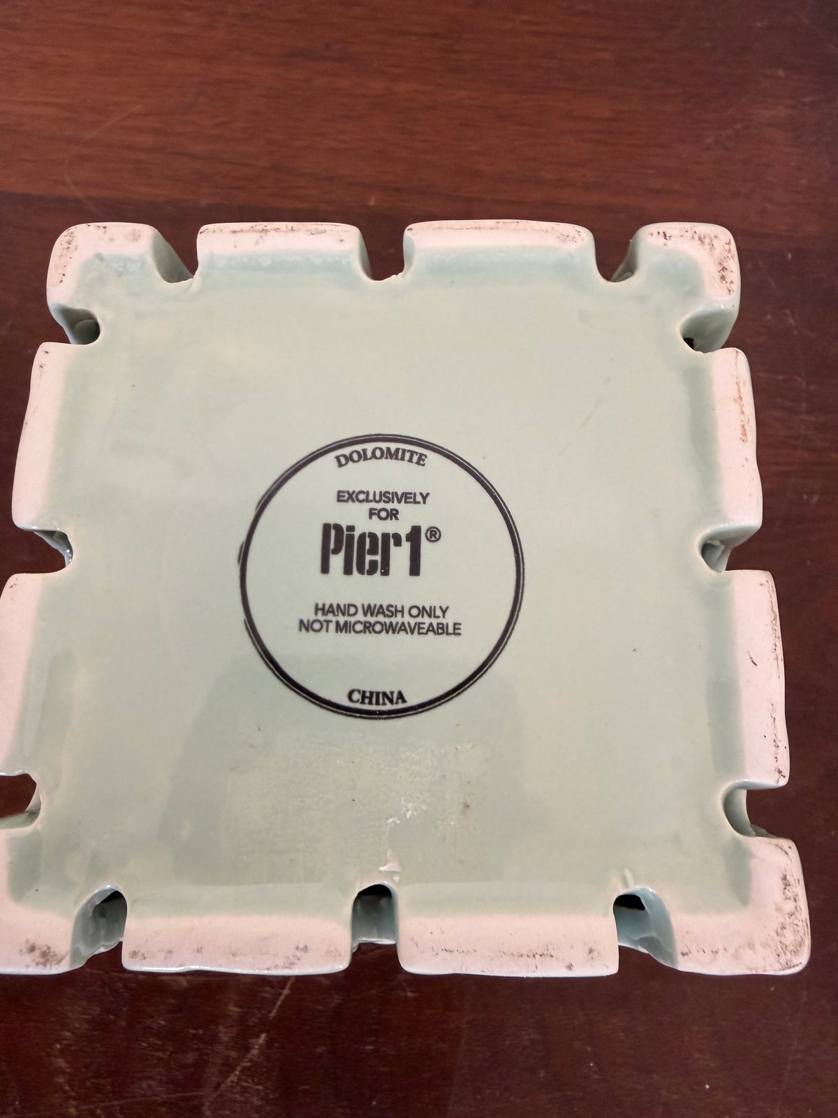 Pier 1 Green Ceramic Berry Box