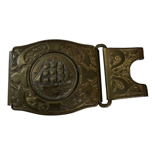 Vintage Brass Martin Pat Belt BuckleMade in England Navy