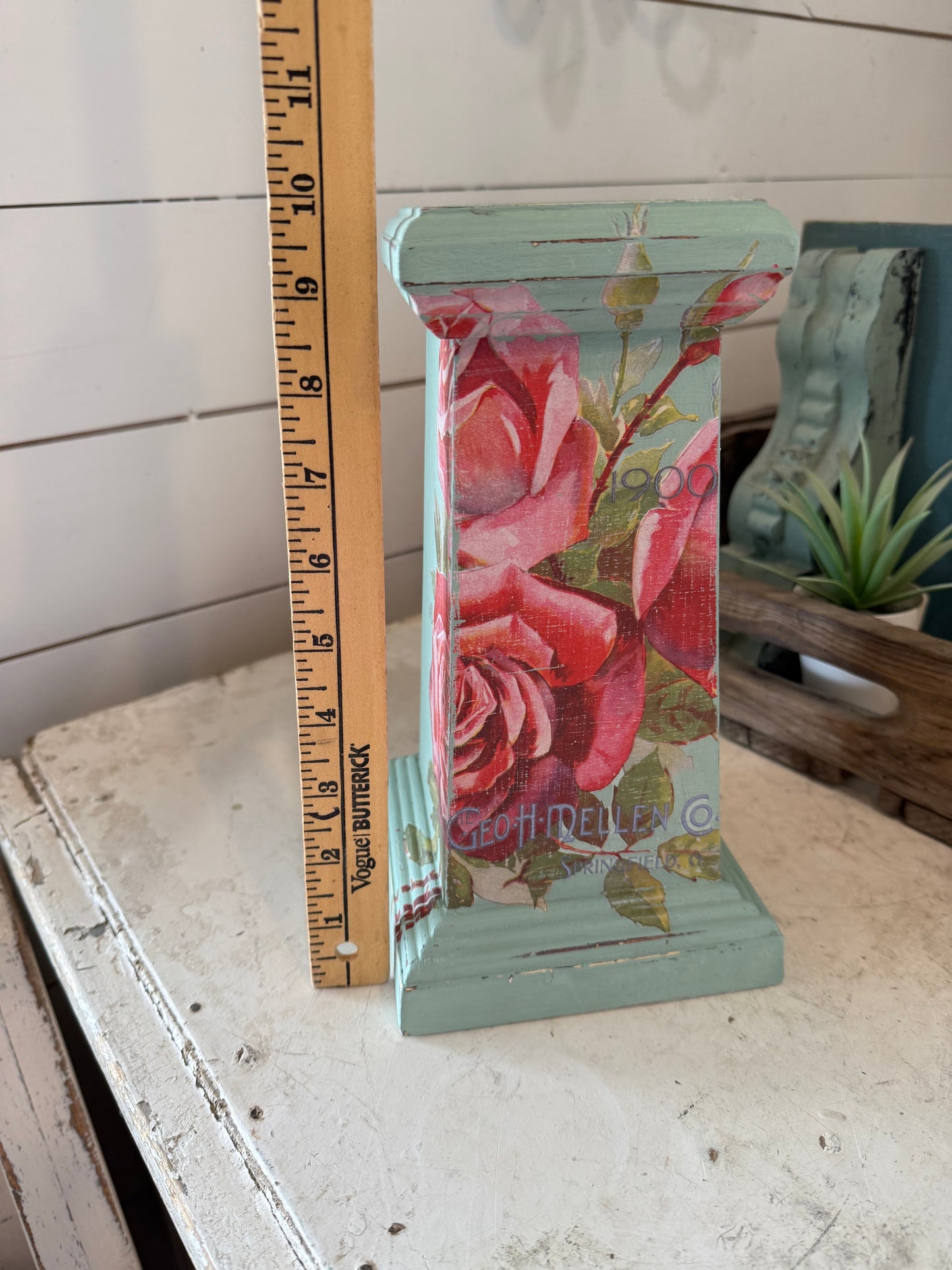 Rose Apothecary Hand Painted Candlestick