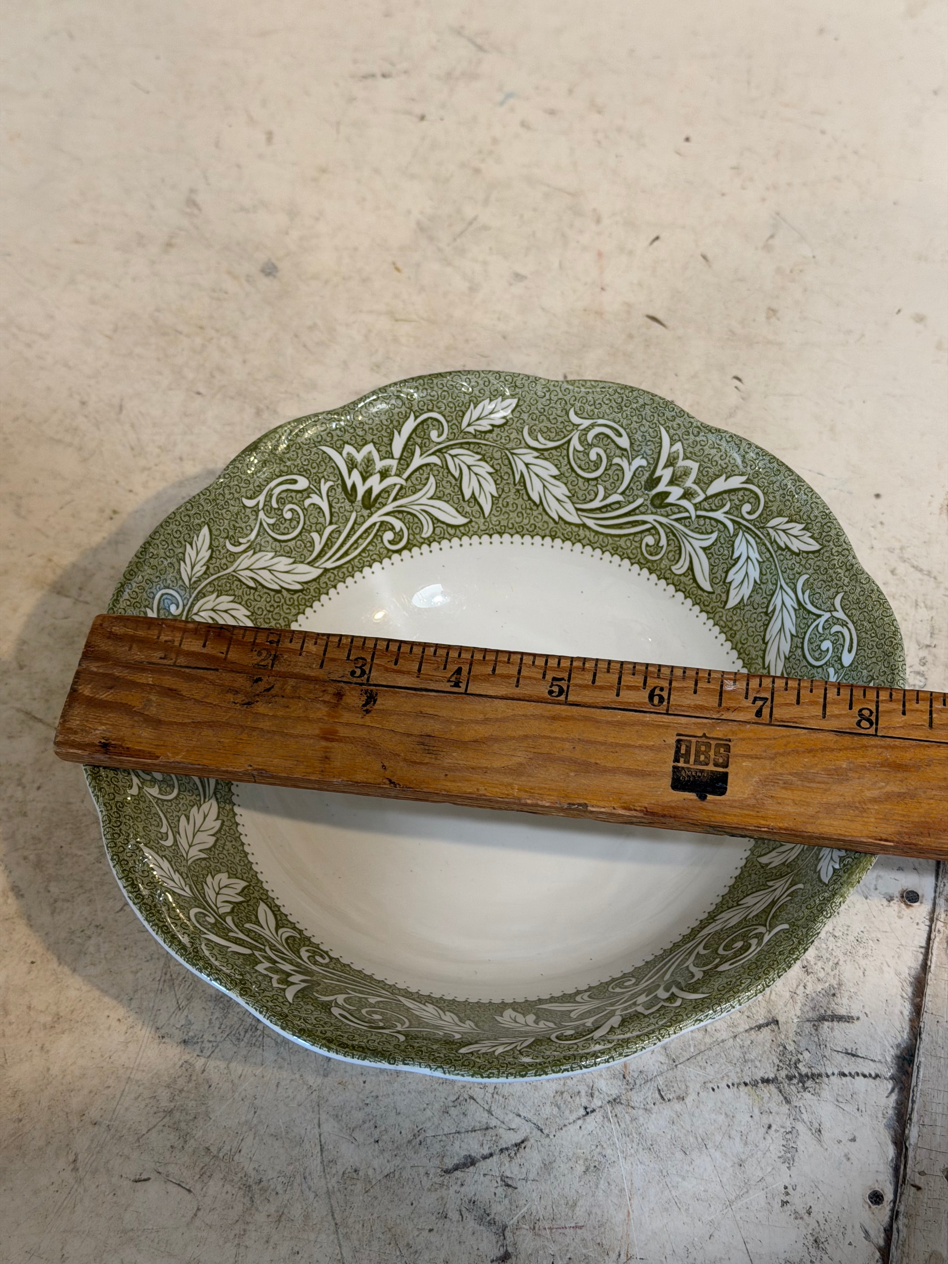 Vintage Ironstone Dishes "Renaissance Green" pattern by J & G Meakin SOLD INDIVIDUALLY