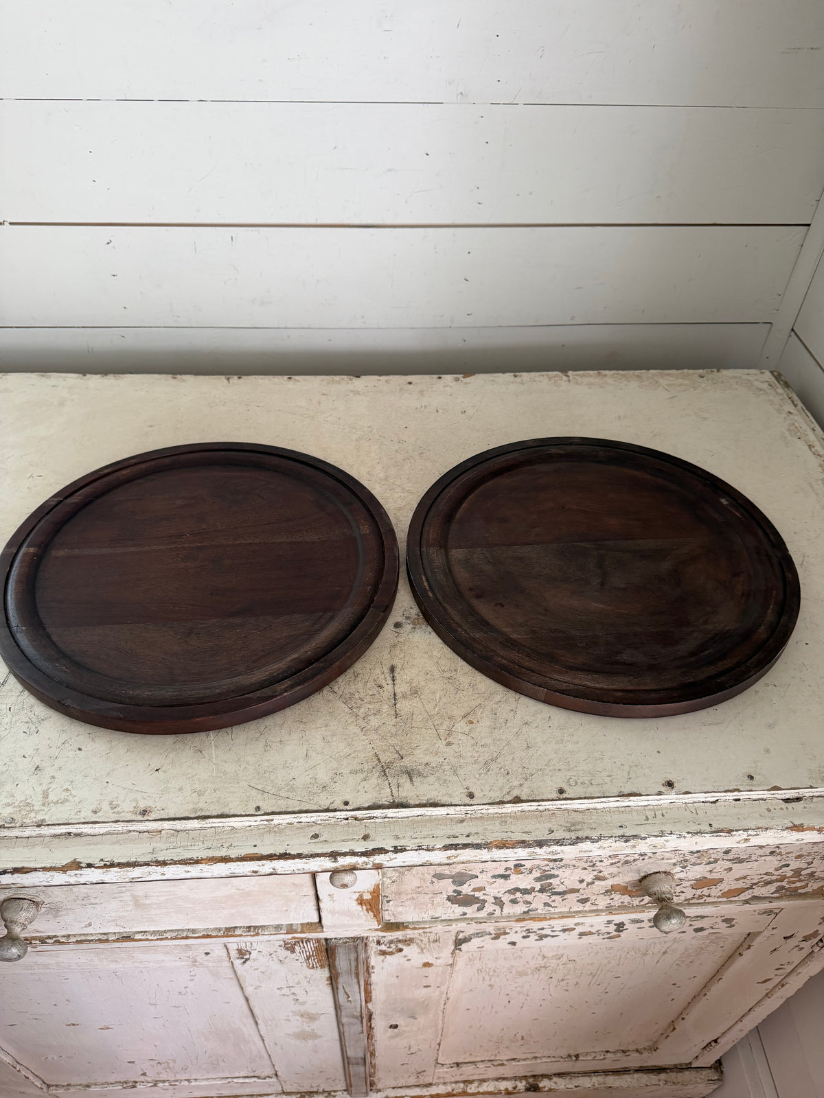 Wood serving Tray round will get makeover - SOLD INDIVIDUALLY