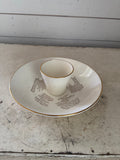 Vintage Carteret China Company 22k gold-trimmed chip and dip appetizer tray
