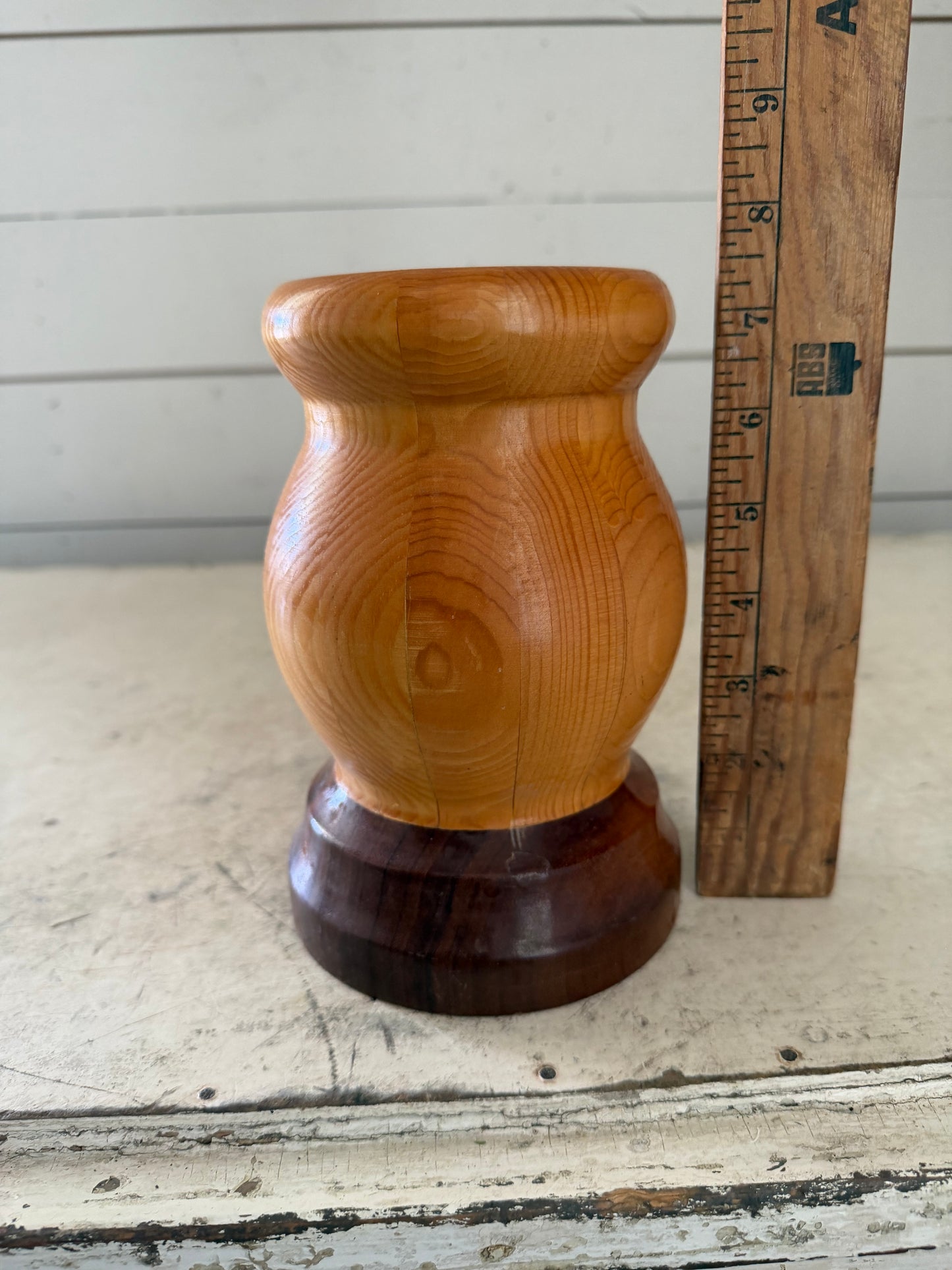Hand Turned two toned Wood Vase