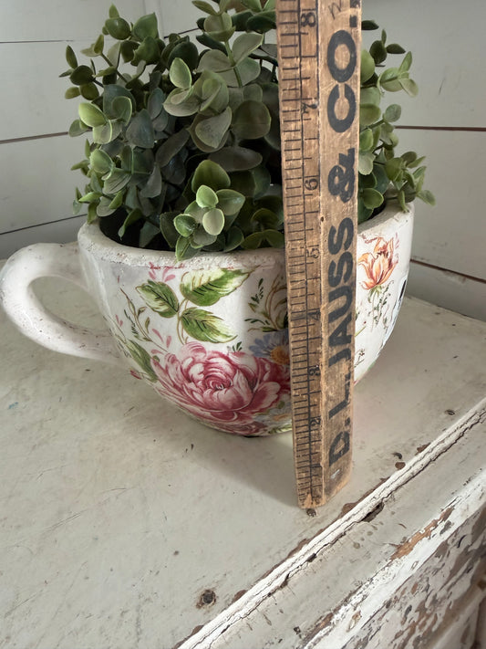 Floral Teacup planter greenery not included