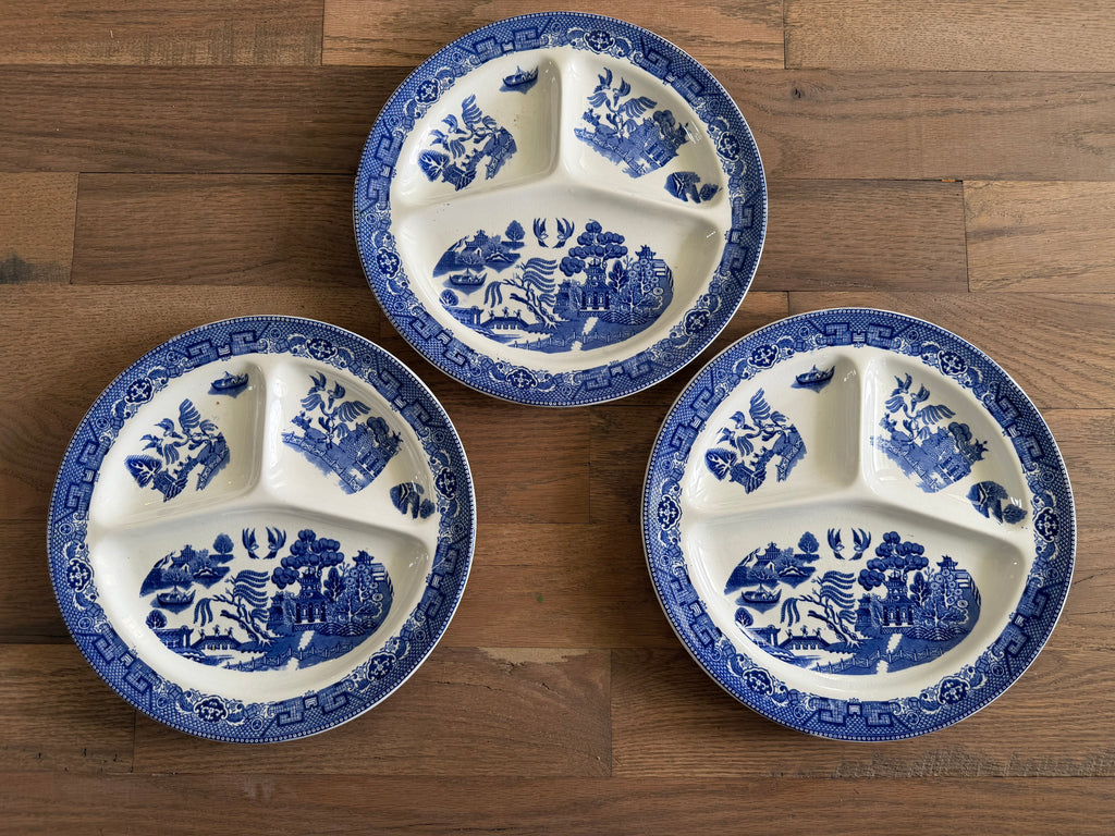 Vintage Blue Willow Ware Maestricht Holland Divided Grill Plate - Sold Individually