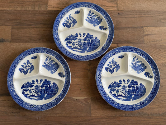 Vintage Blue Willow Ware Maestricht Holland Divided Grill Plate - Sold Individually