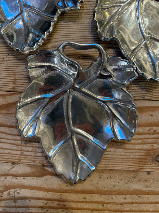 silver-toned leaf trays sold individually