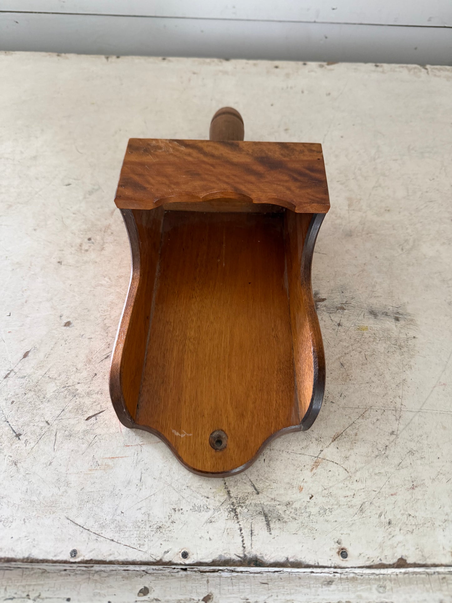 Vintage Wood Scoop Wall Candle Sconce