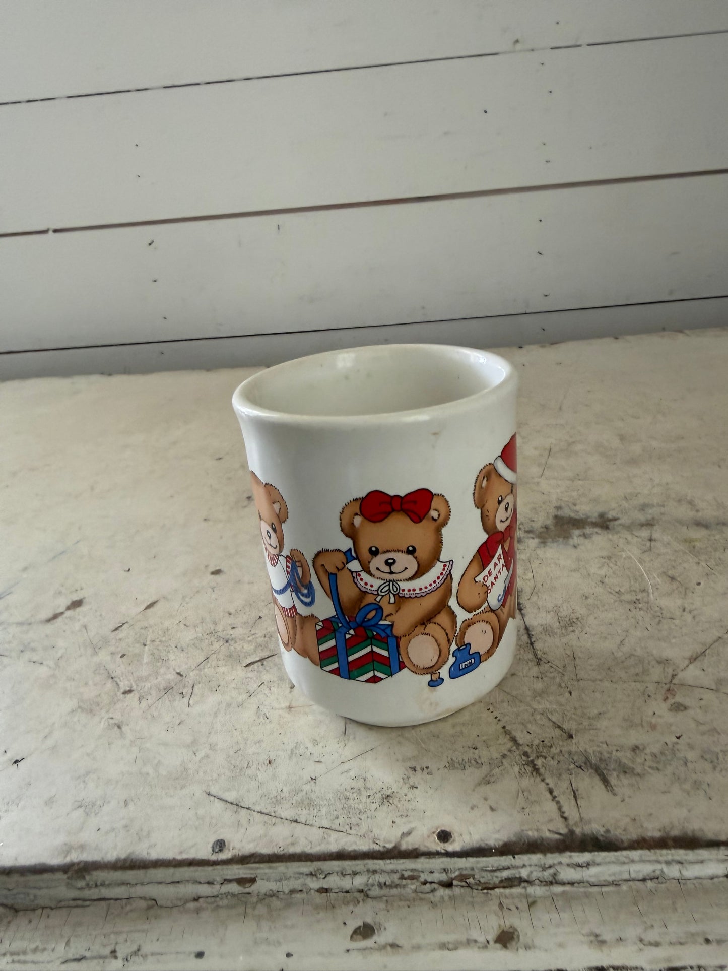 Vintage Christmas bear mug