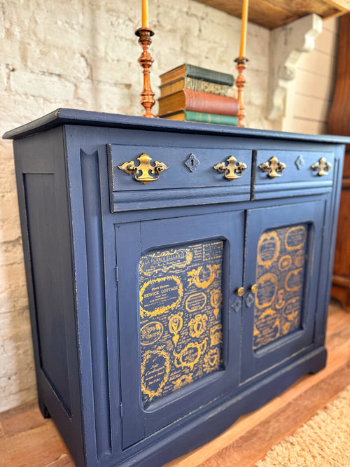 Antique Navy & Gold Buffet