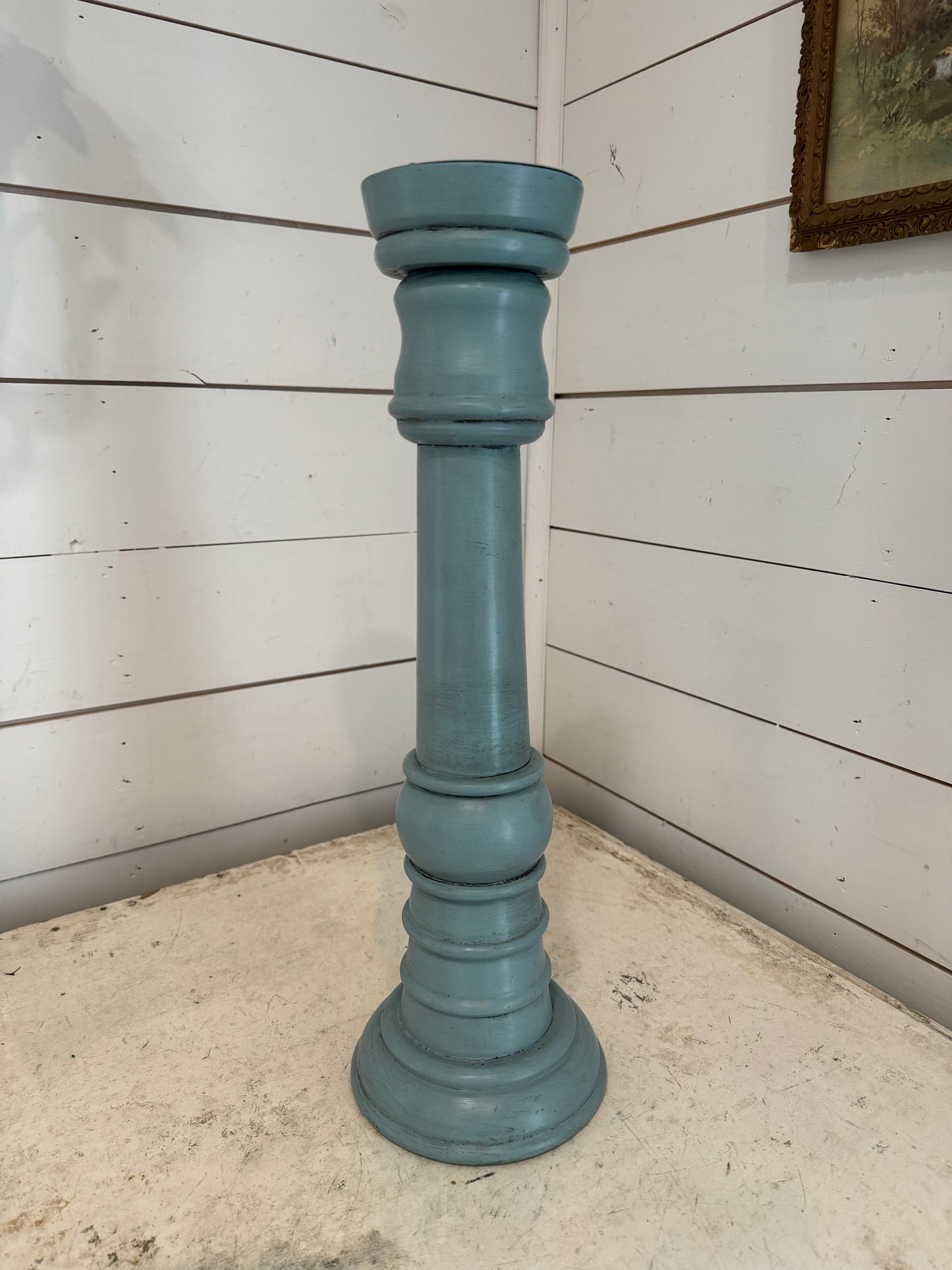 Tall Candlestick hand painted