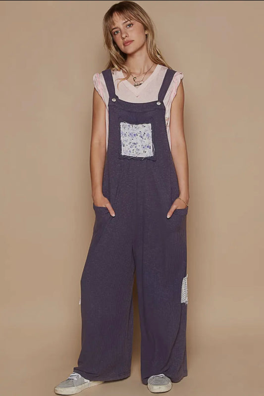 Wide Leg Navy Jumpsuit Romper