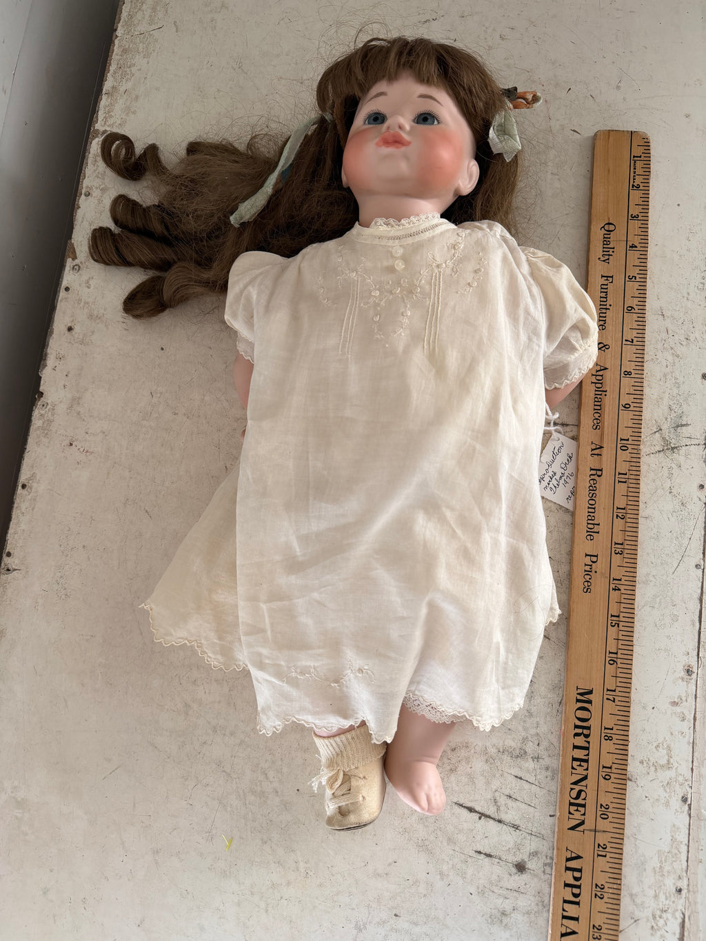 Thelma Dick 1976 a reproduction of an SFBJ 252 Paris antique doll- antique dress
