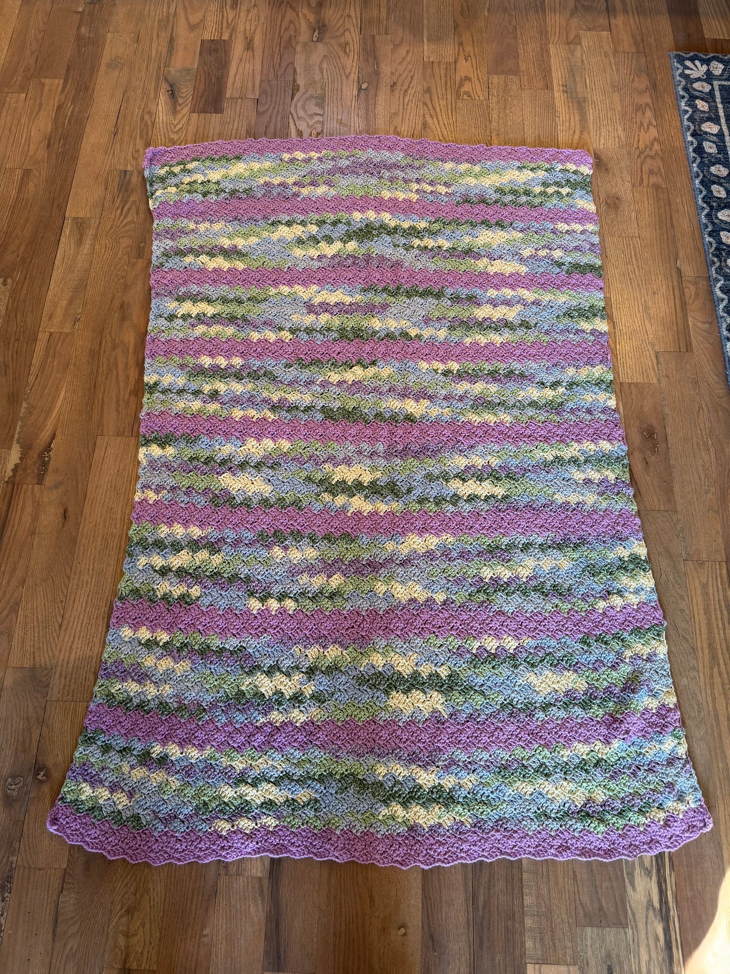 Pink green and cream Afghan