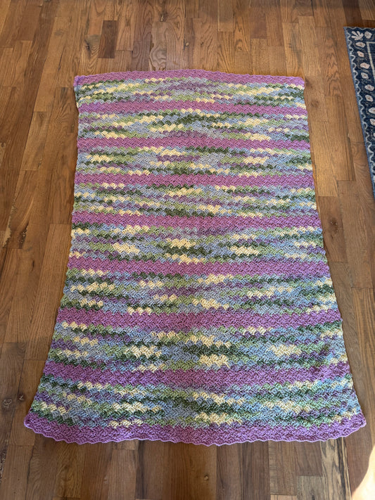 Pink green and cream Afghan