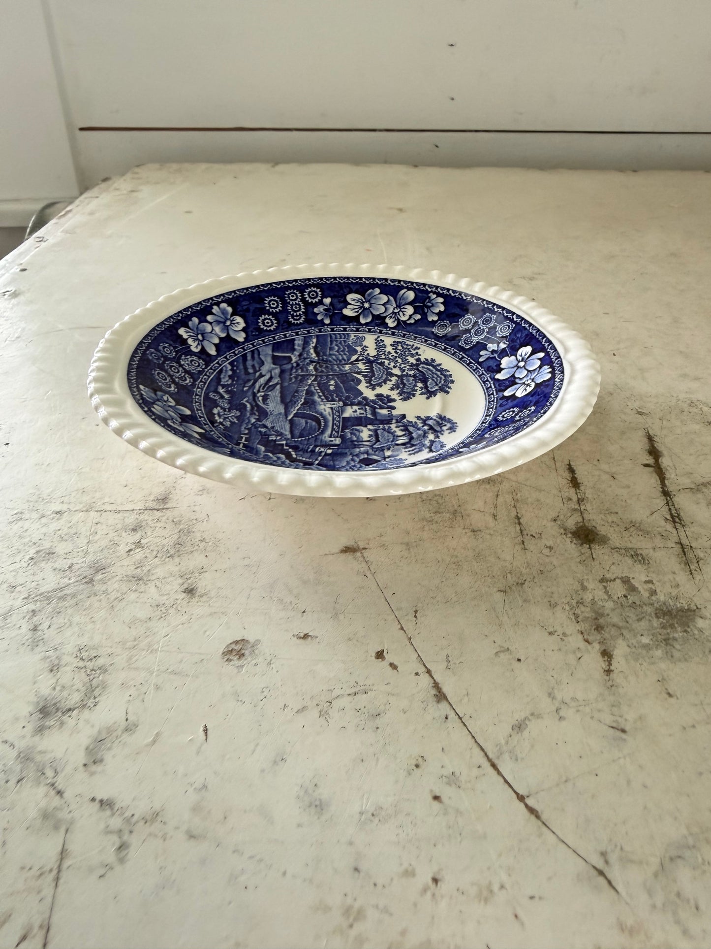 Copeland Spode Blue and White Transfer ware Saucer in Tower Pattern