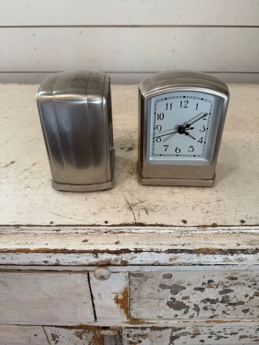 Vintage Pottery Barn Metal Nightstand Art Deco Alarm Clock - Sold Individually