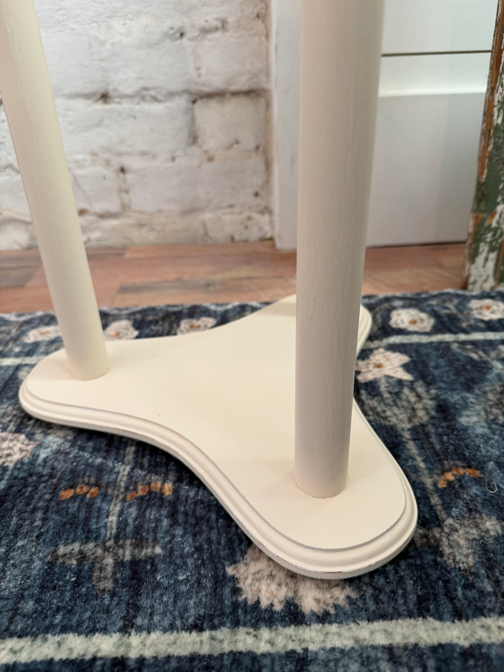 Hand Painted with marble top plant stand 24” tall will come disassembled lightly distressed