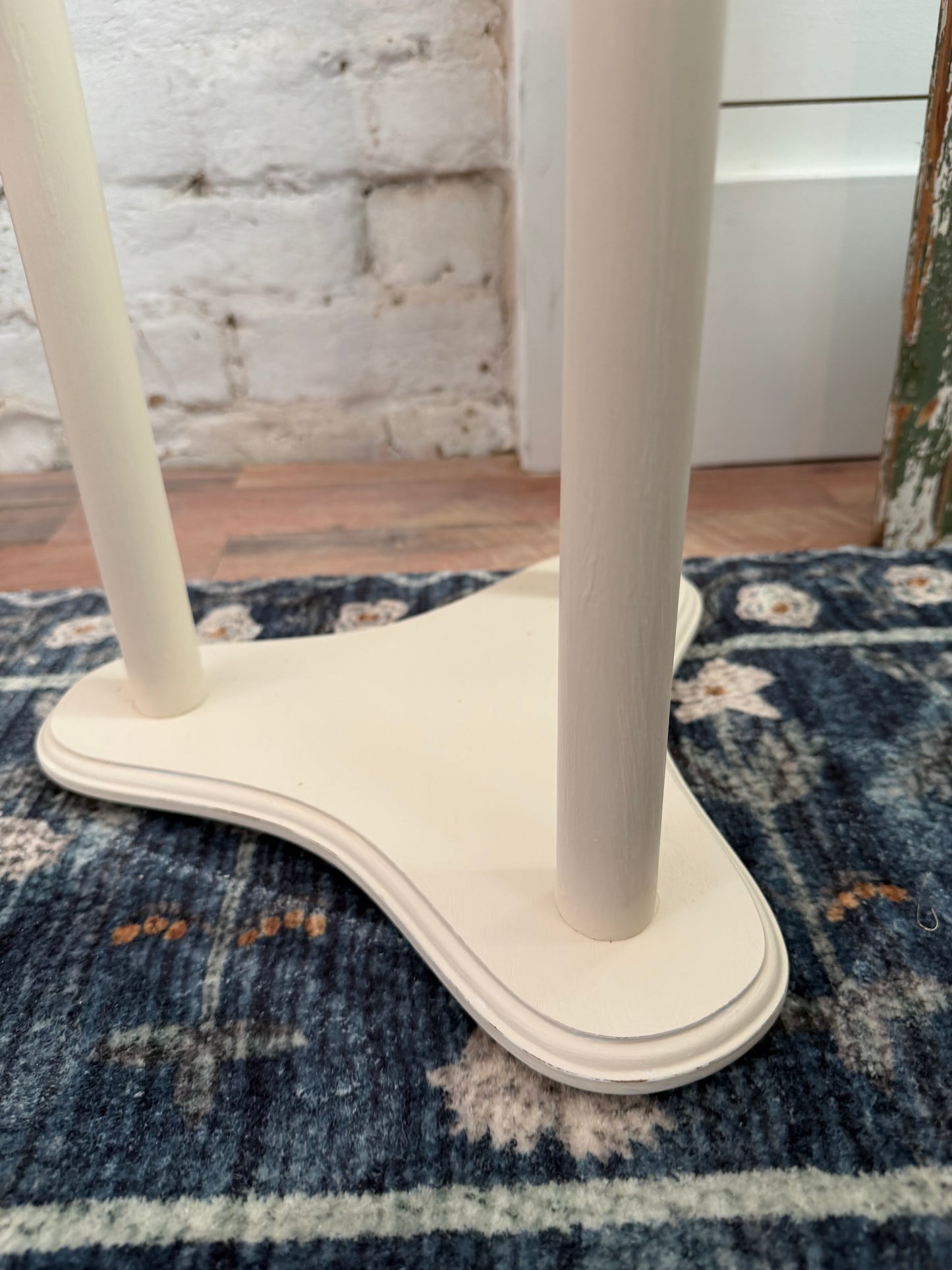 Hand Painted with marble top plant stand 24” tall will come disassembled lightly distressed