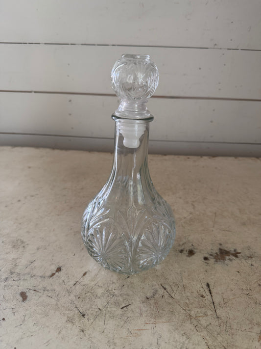 Vintage Anchor Hocking Clear Pressed Glass Decanter