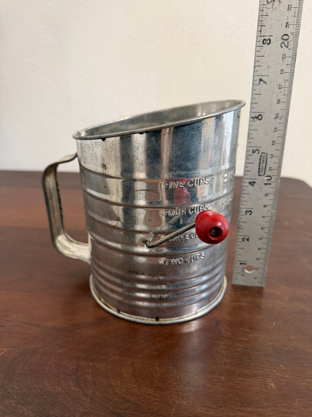 Vintage Sifter with Red Knob