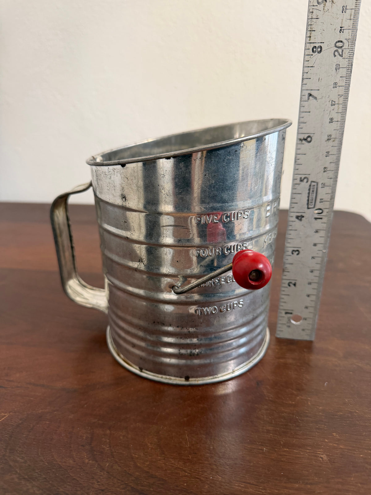 Vintage Sifter with Red Knob